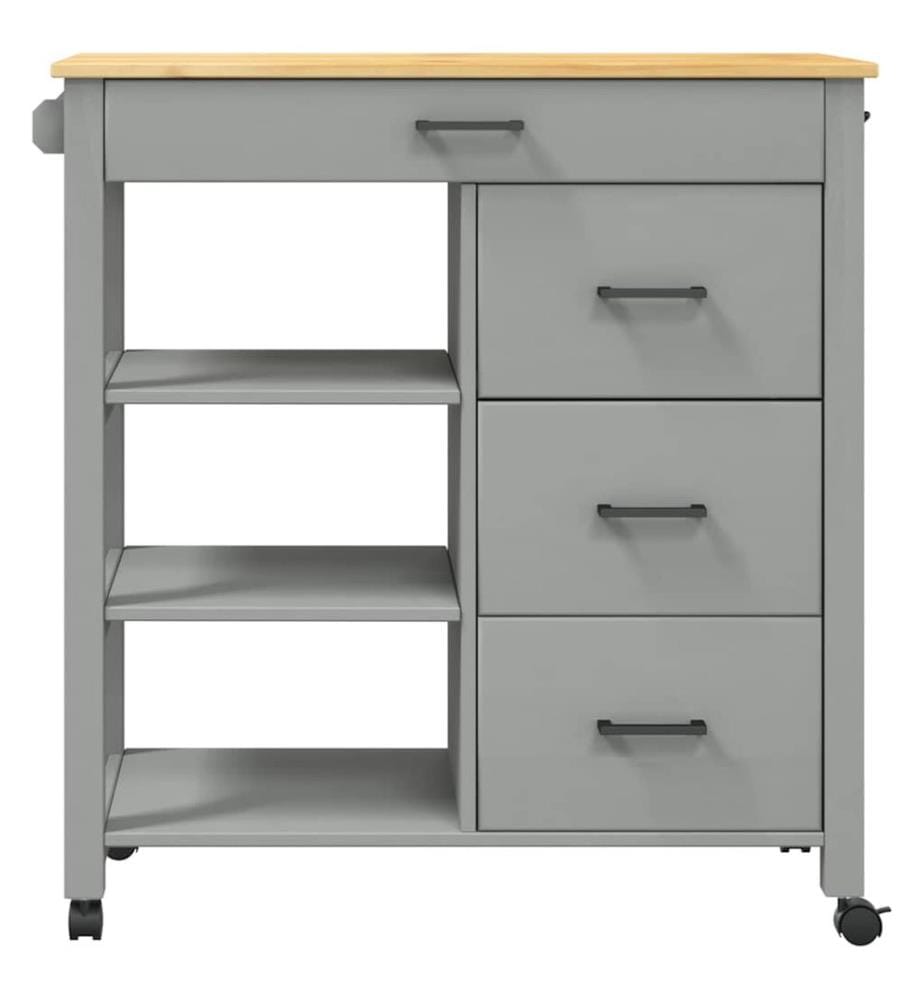 Chariot de cuisine MONZA 84x40x88,5 cm bois massif de pin