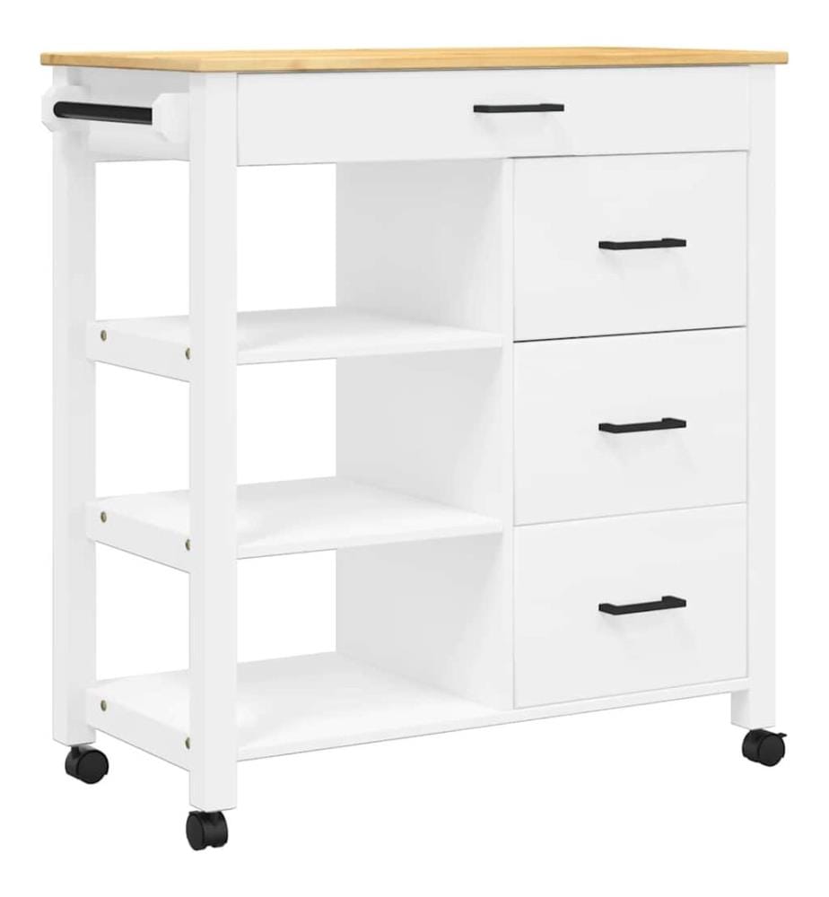 Chariot de cuisine MONZA 84x40x88,5 cm bois massif de pin