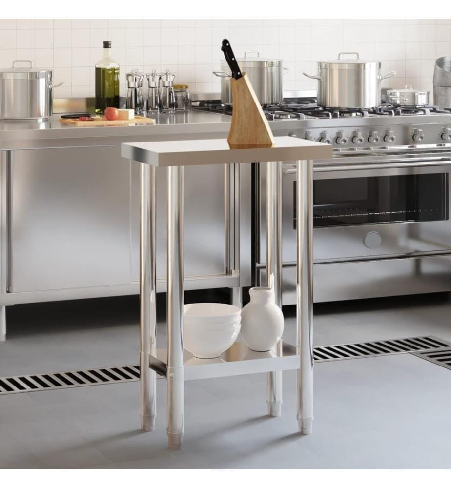 Table de travail de cuisine 55x30x85 cm acier inoxydable