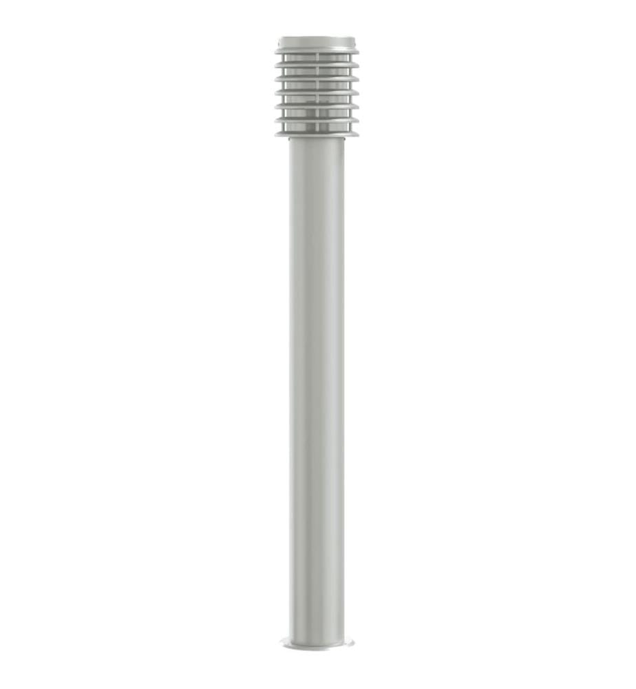 Lampadaires d'extérieur 3 pcs argenté 110 cm acier inoxydable