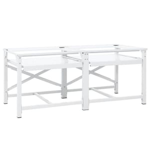 Double socle pour machine à laver étagères coulissantes blanc