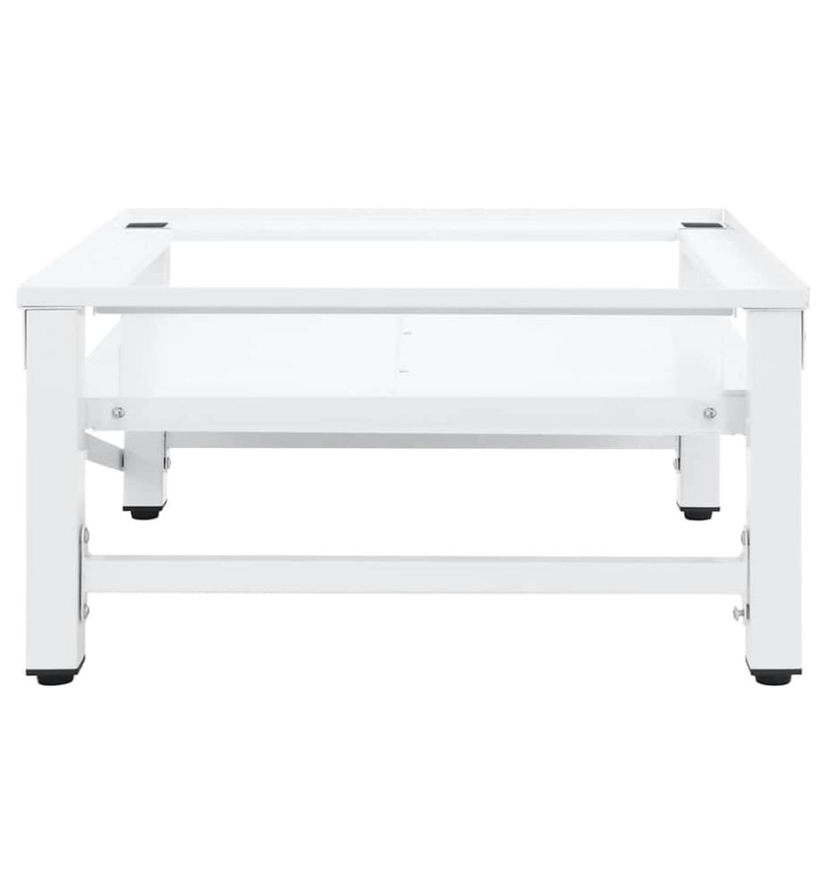 Socle pour machine à laver avec étagère coulissante Blanc