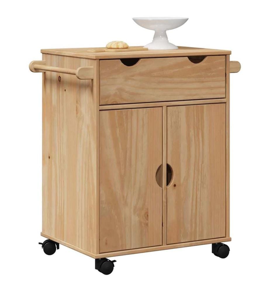 Chariot de cuisine OTTA 59x45x80 cm bois massif de pin