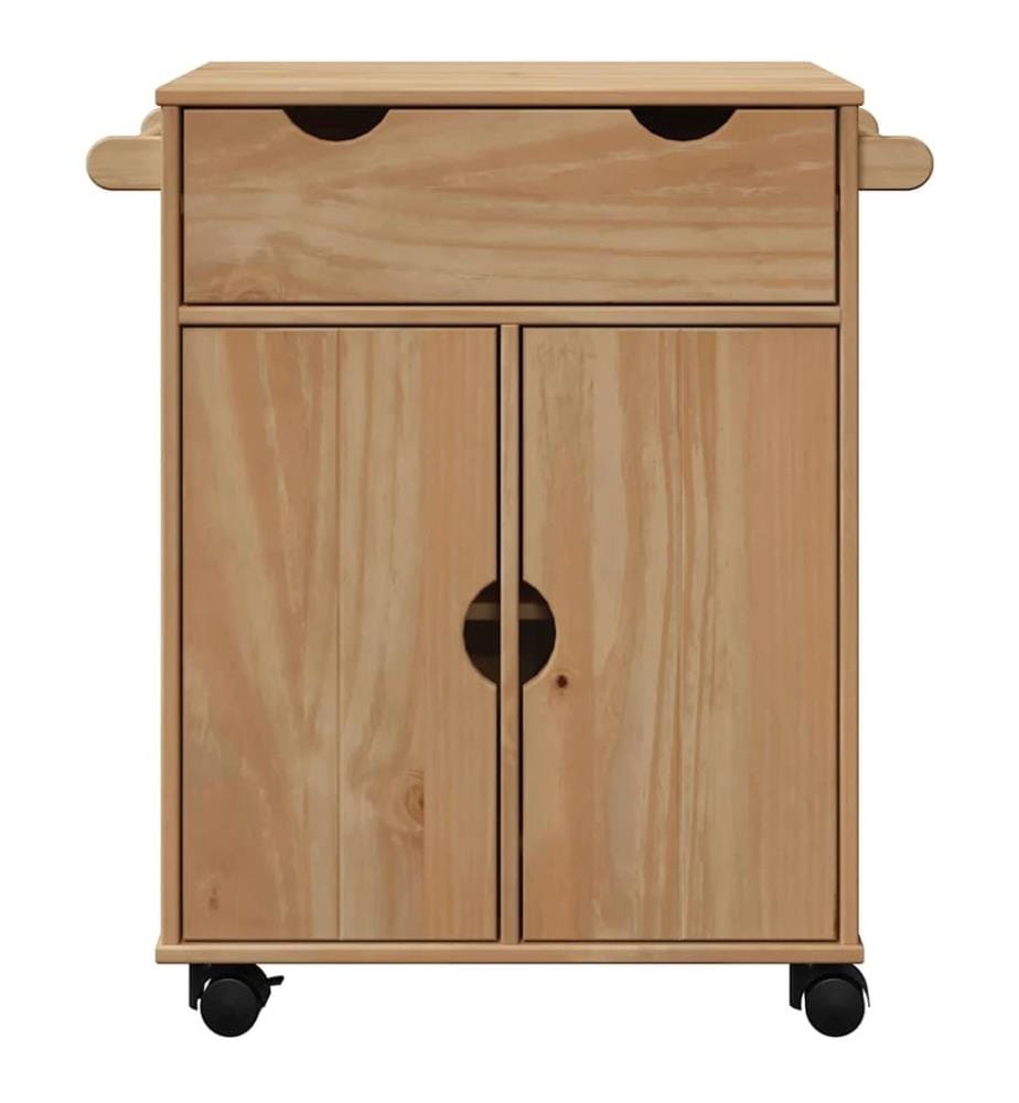 Chariot de cuisine OTTA 59x45x80 cm bois massif de pin