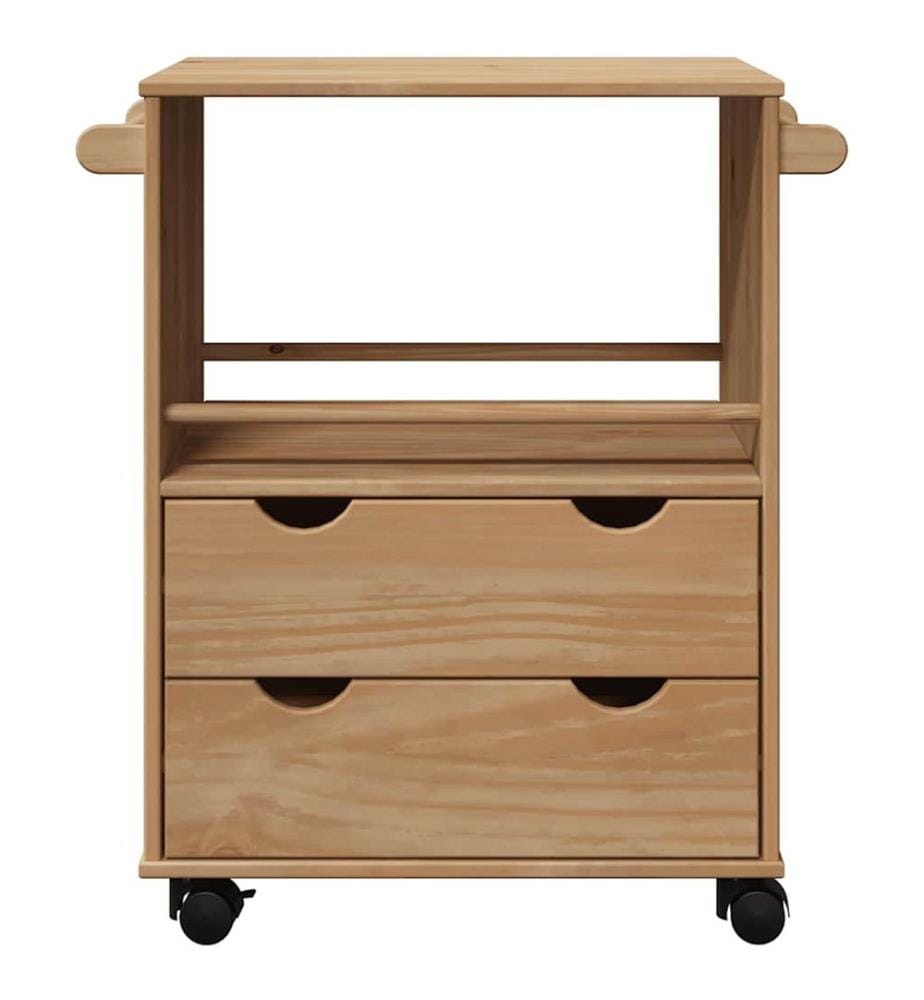 Chariot de cuisine OTTA 59x45x80 cm bois massif de pin
