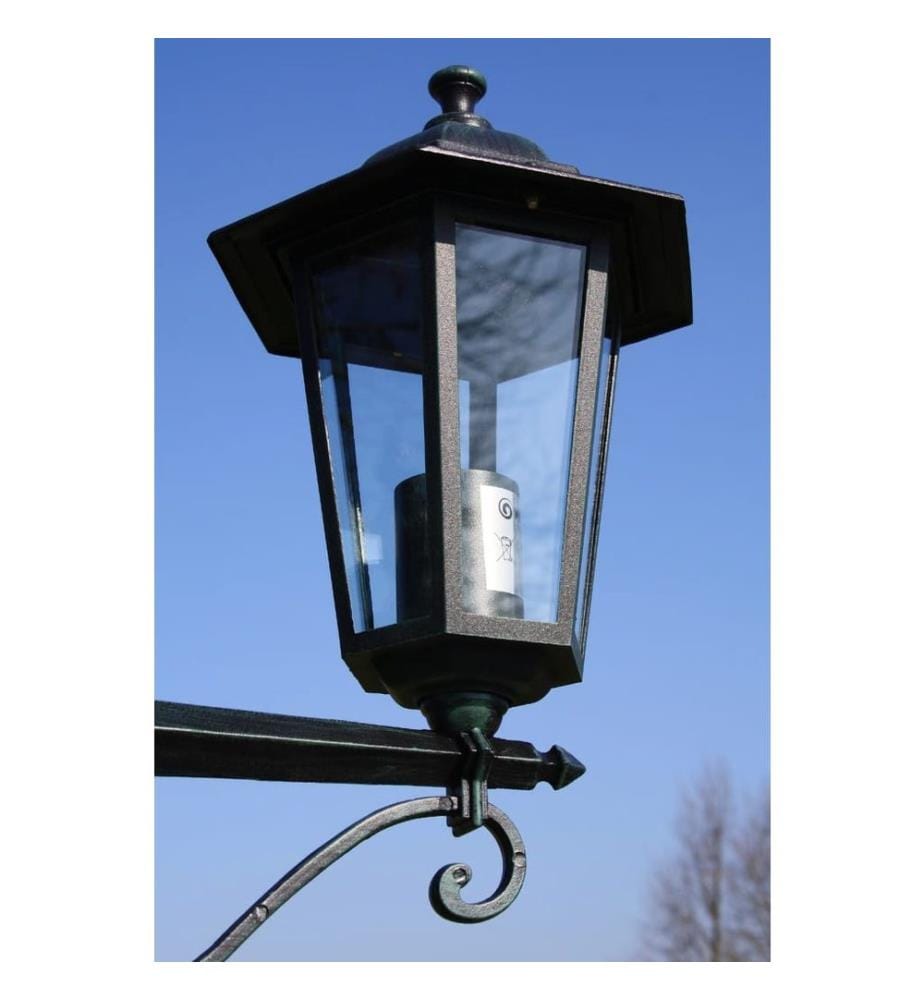 Gartenlaterne 3-flammig 215 cm Dunkelgrün/Schwarz Aluminium