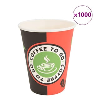 Pappbecher 1000 Stk. 12oz 300ml Rot und Schwarz