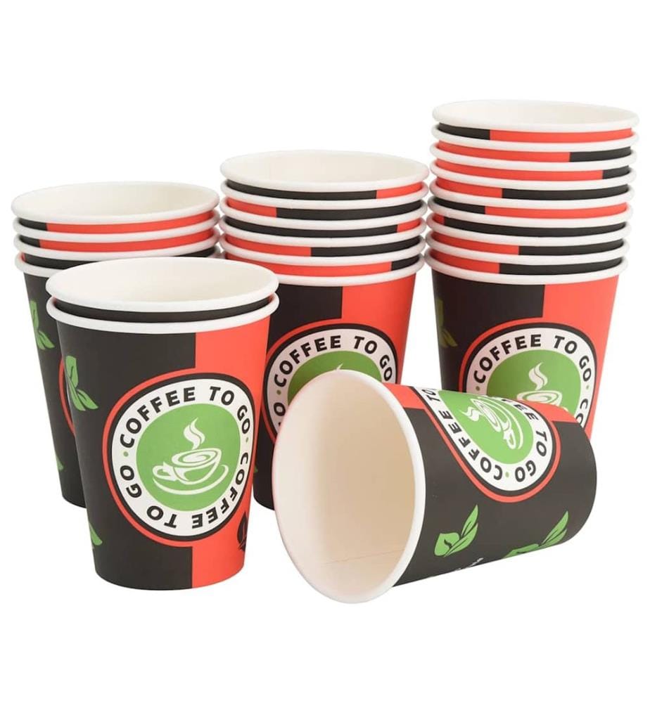 Pappbecher 1000 Stk. 12oz 300ml Rot und Schwarz