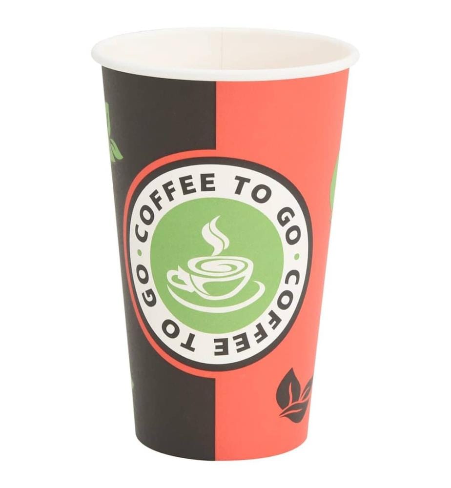 Pappbecher 1000 Stk. 16oz 400ml Rot und Schwarz