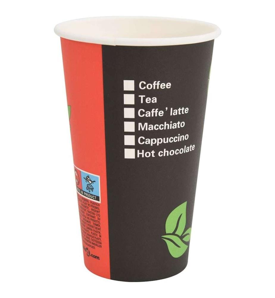 Pappbecher 1000 Stk. 16oz 400ml Rot und Schwarz