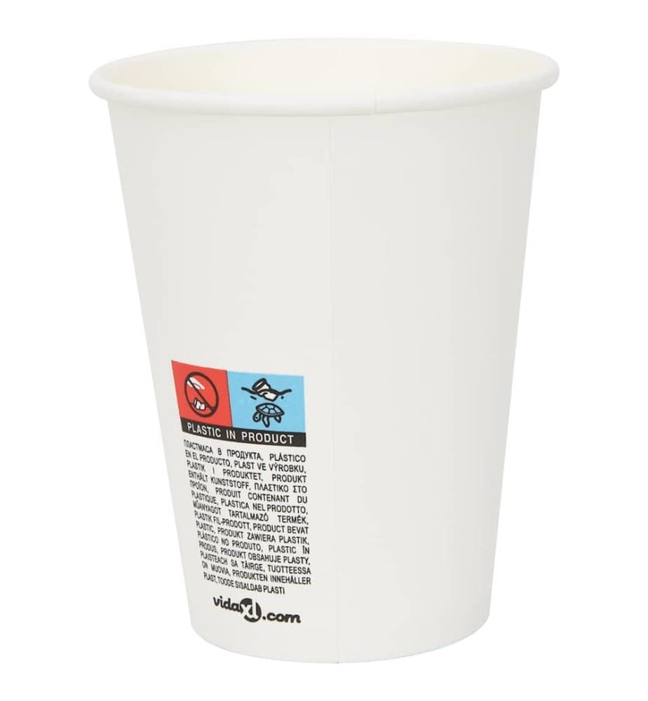 Pappbecher 1000 Stk. 12oz 300ml Weiss