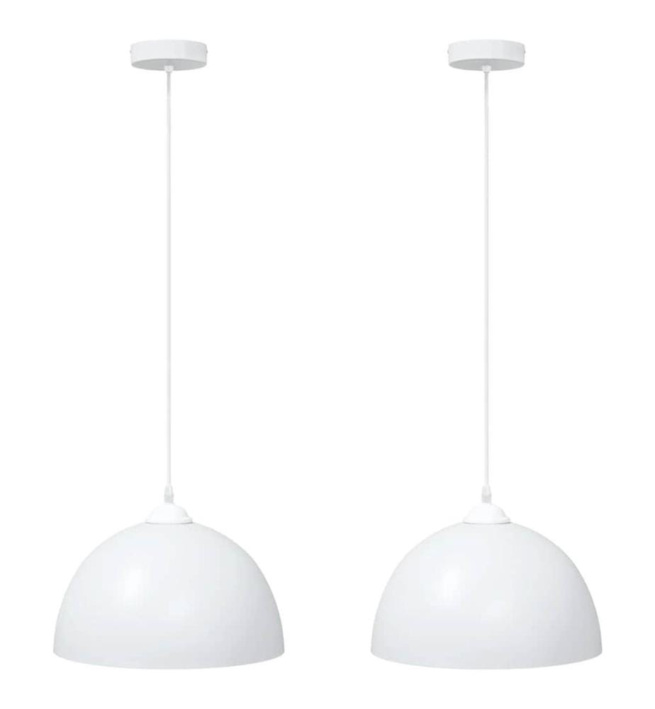 Lampes suspendues 2 pcs hauteur réglable E27 blanc Ø 30cm métal