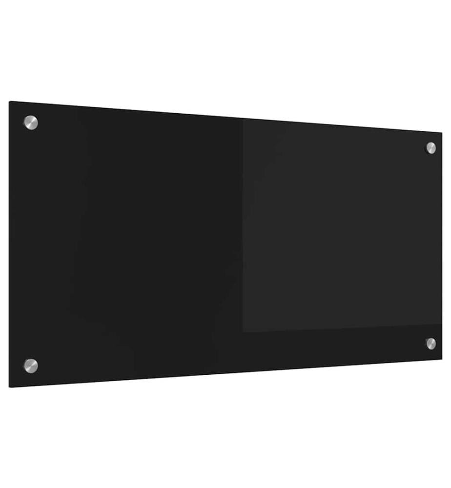 Crédence de cuisine Noir 80 x 40 cm verre trempé
