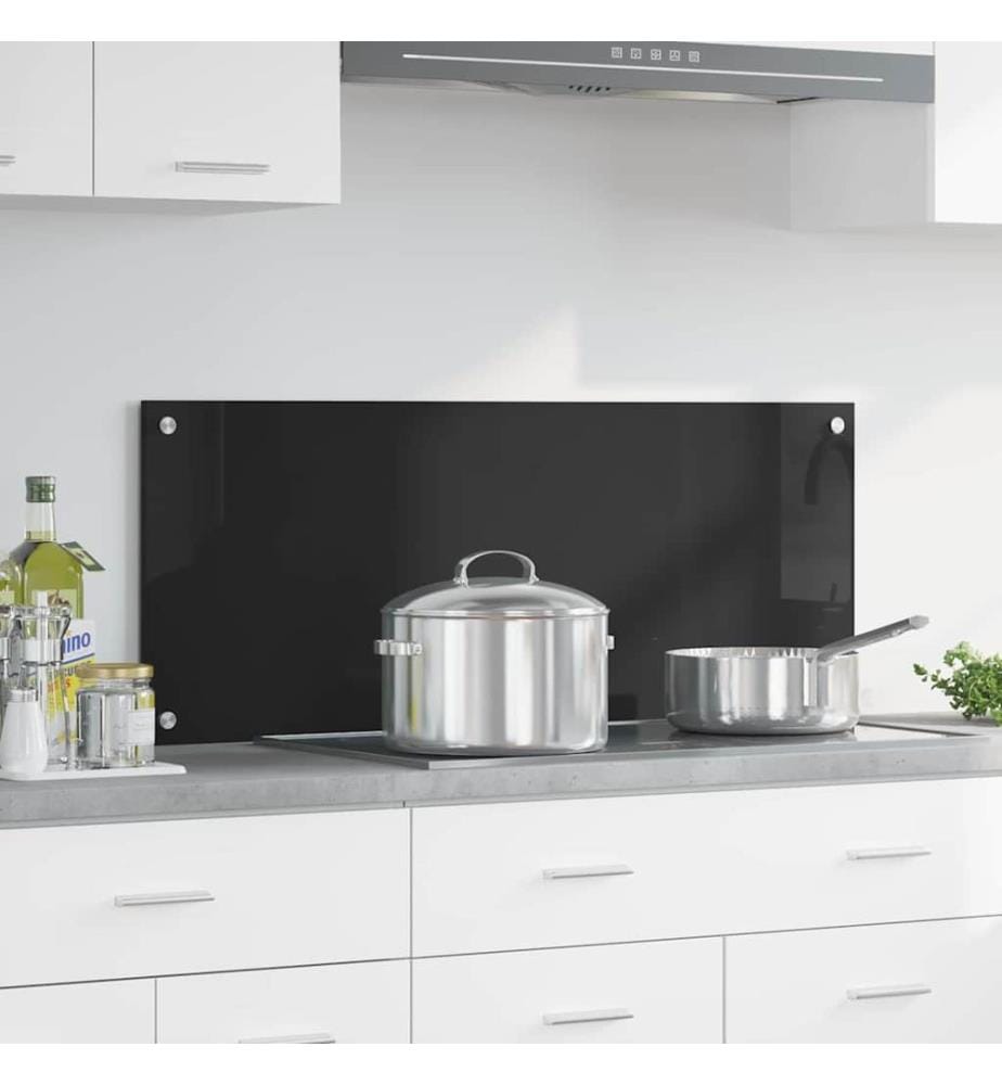 Crédence de cuisine Noir 100 x 40 cm verre trempé