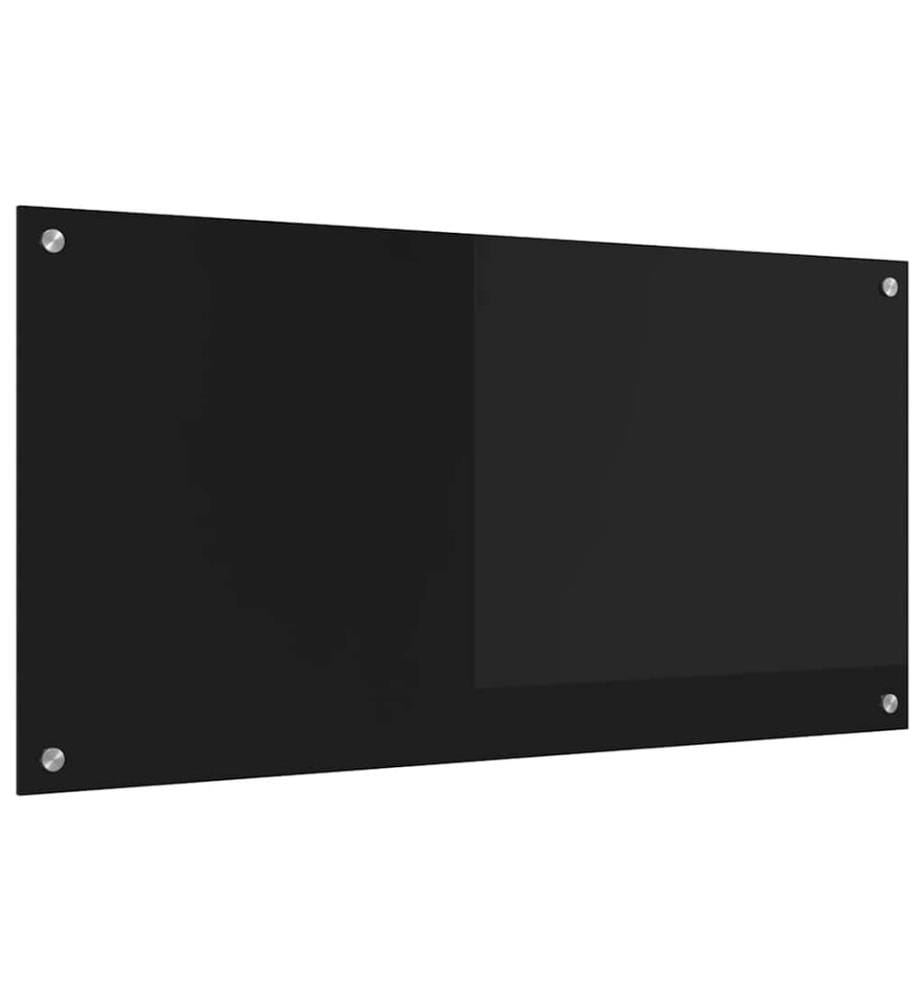 Crédence de cuisine Noir 100 x 50 cm verre trempé