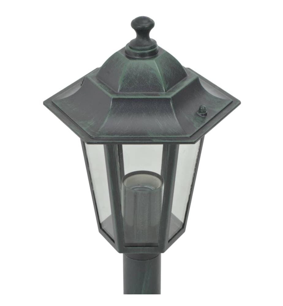 Garten-Pollerleuchte 6 Stk. E27 110 cm Aluminium Dunkelgrün