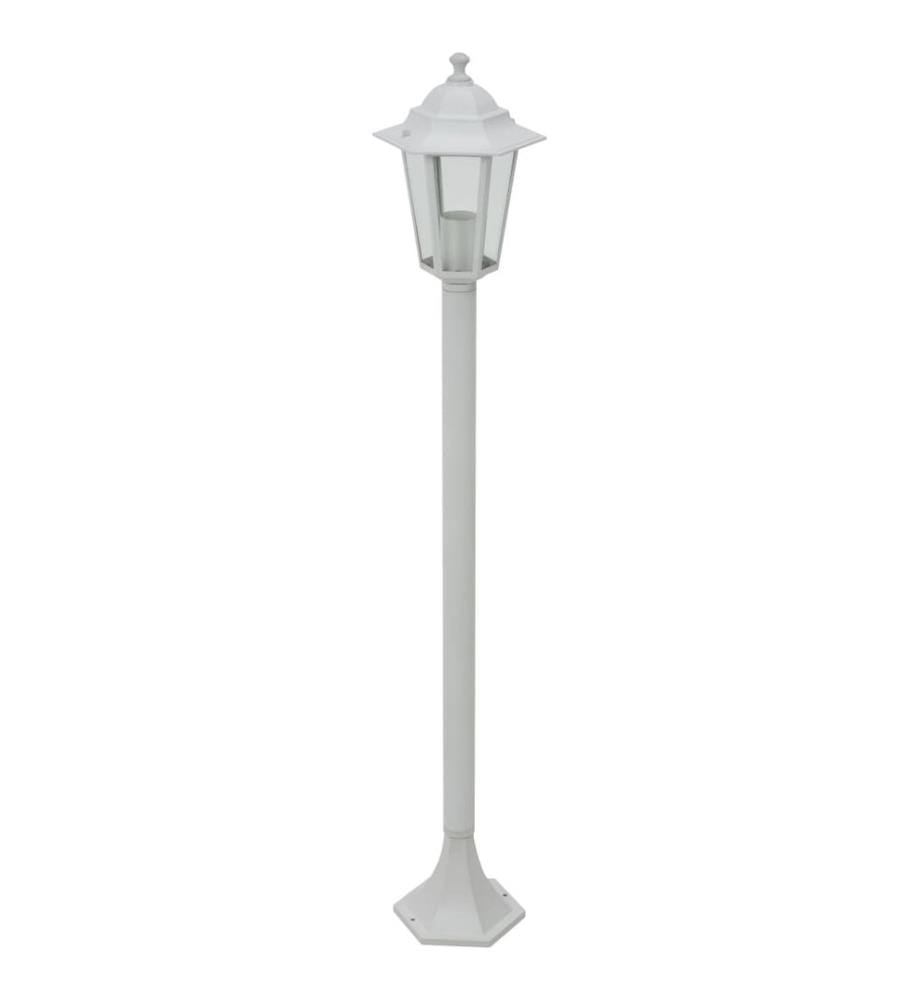 Garten-Pollerleuchte 6 Stk. E27 110 cm Aluminium Weiss