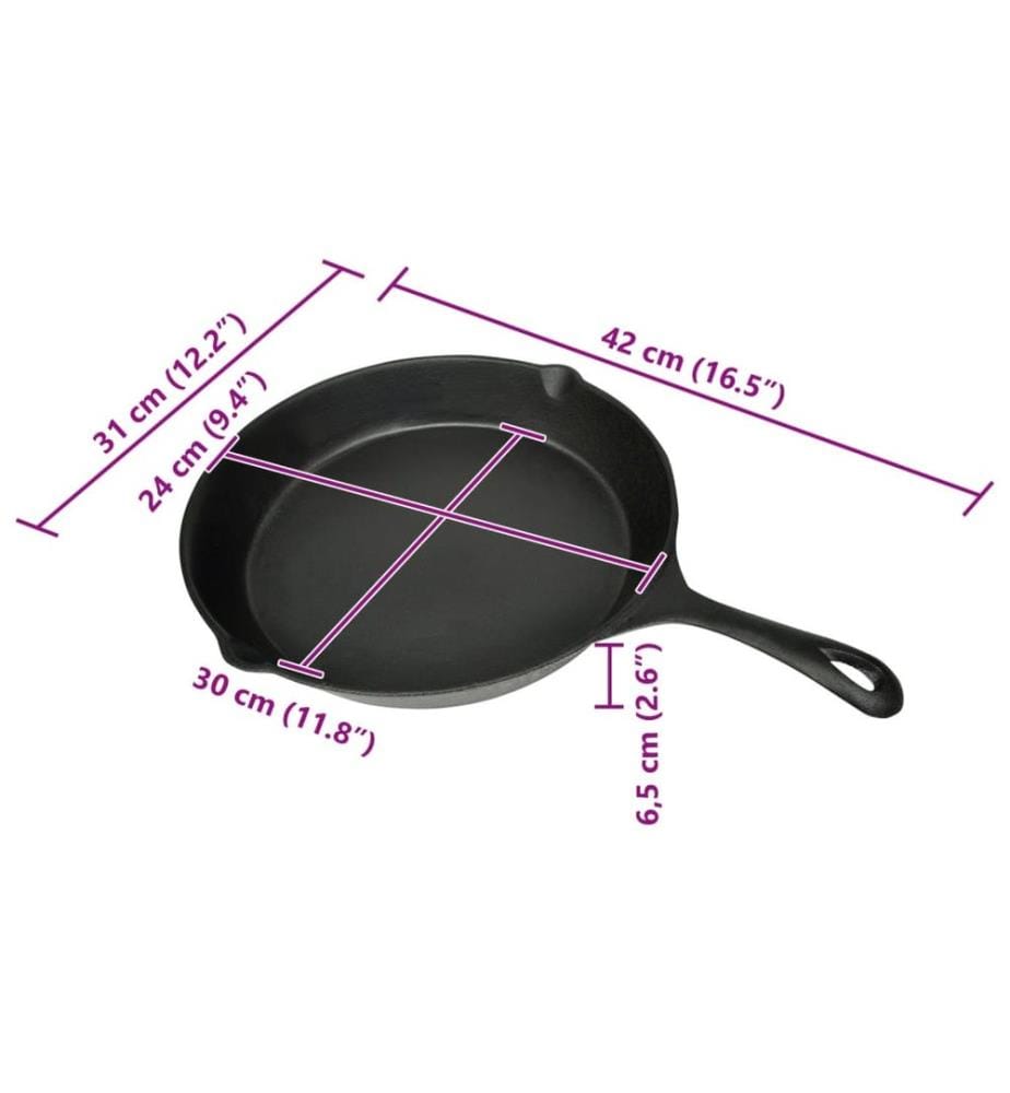 Grillpfanne Gusseisen 30 cm Rund