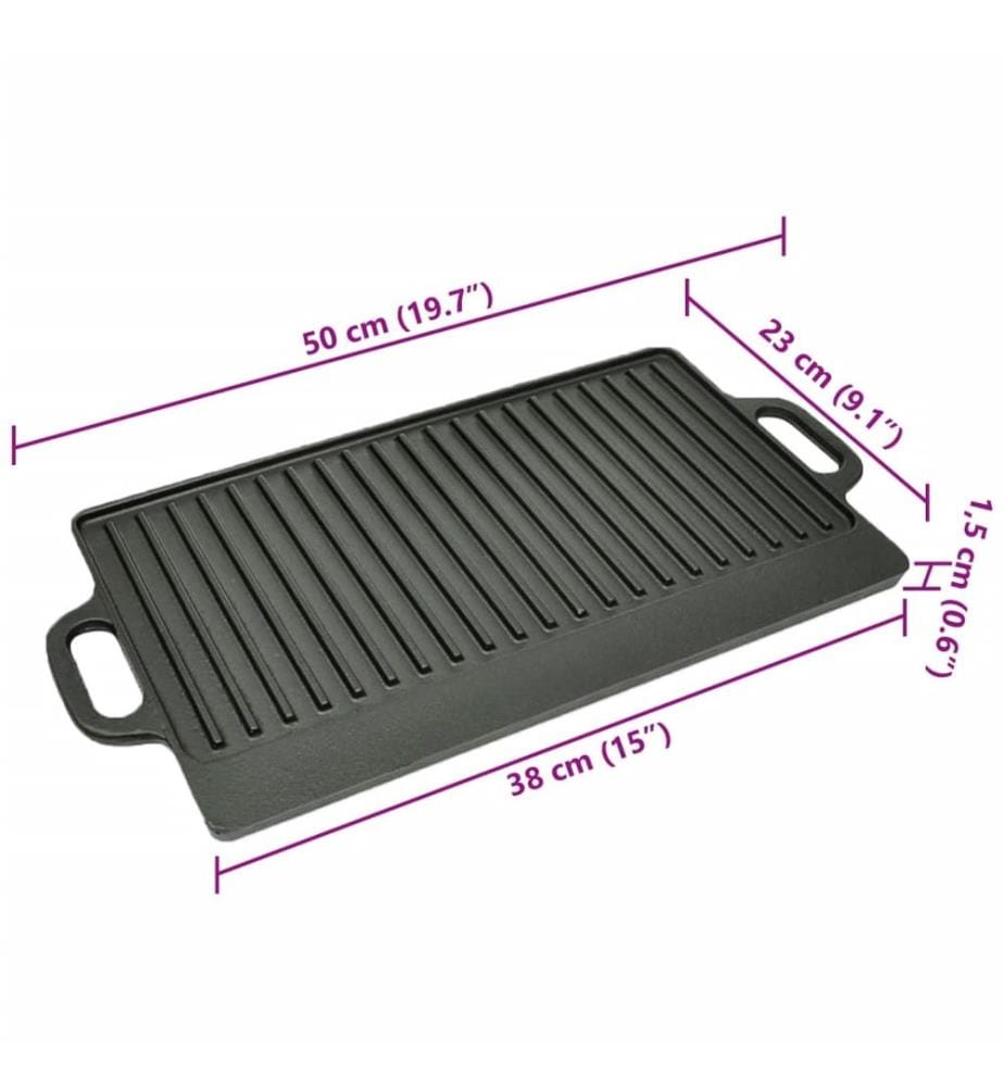 Grillplatte Wendeplatte Gusseisen 50x23 cm