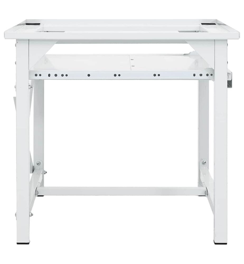 Socle pour machine à laver avec étagère coulissante Blanc