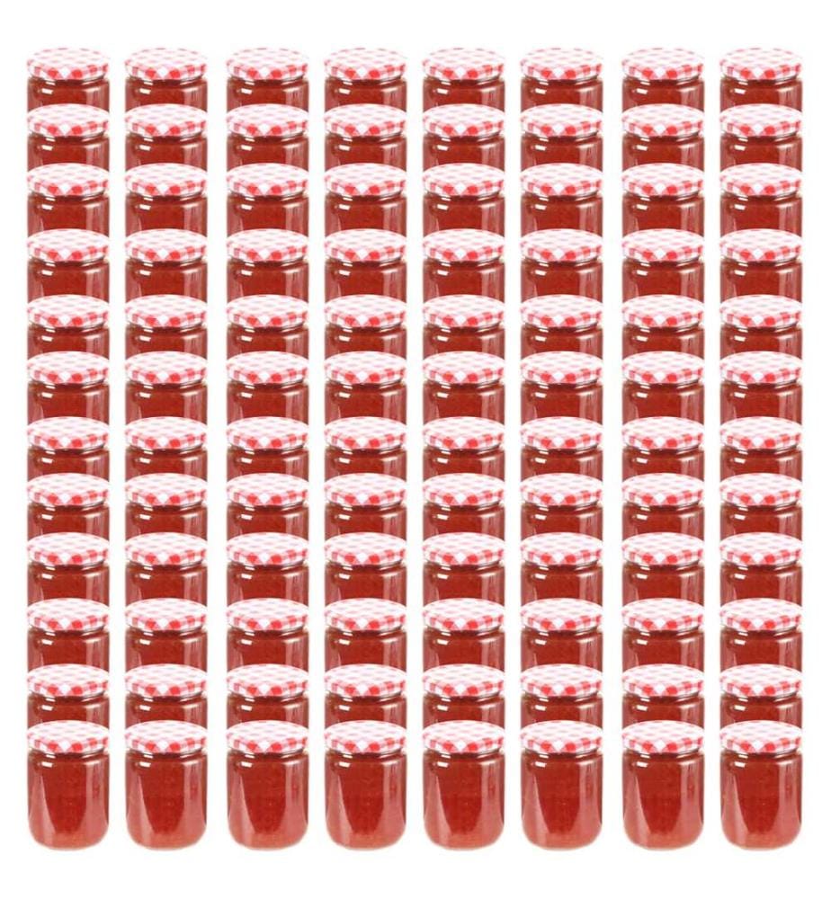 Marmeladengläser mit Weissem/Rotem Deckel 96 Stk. 230 ml