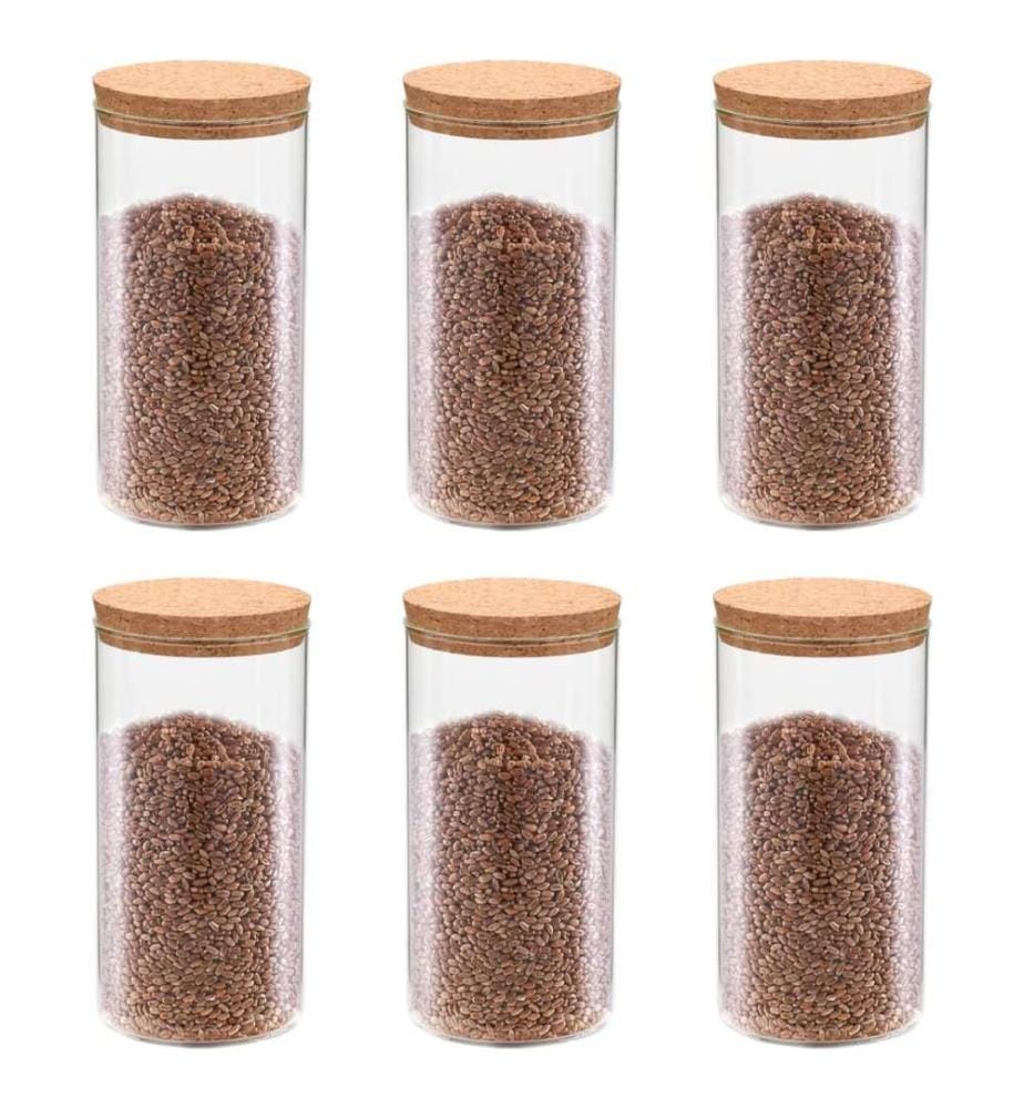Vorratsgläser mit Korkdeckel 6 Stk. 1100 ml