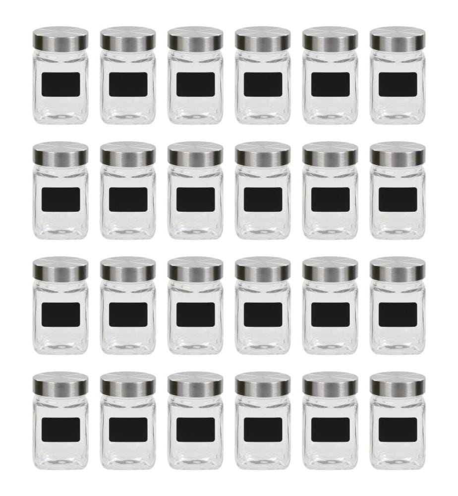 Pots de conservation avec autocollant 24 pcs 300 ml