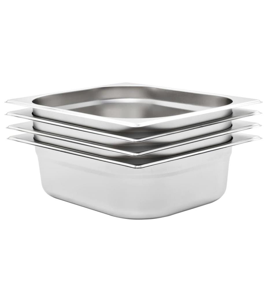Gastronormbehälter 4 Stk. GN 1/2 100 mm Edelstahl