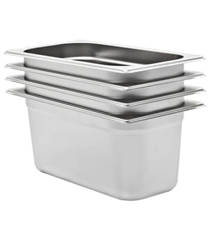 Gastronormbehälter 4 Stk. GN 1/3 150 mm Edelstahl