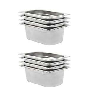 Gastronormbehälter 8 Stk. GN 1/4 100 mm Edelstahl