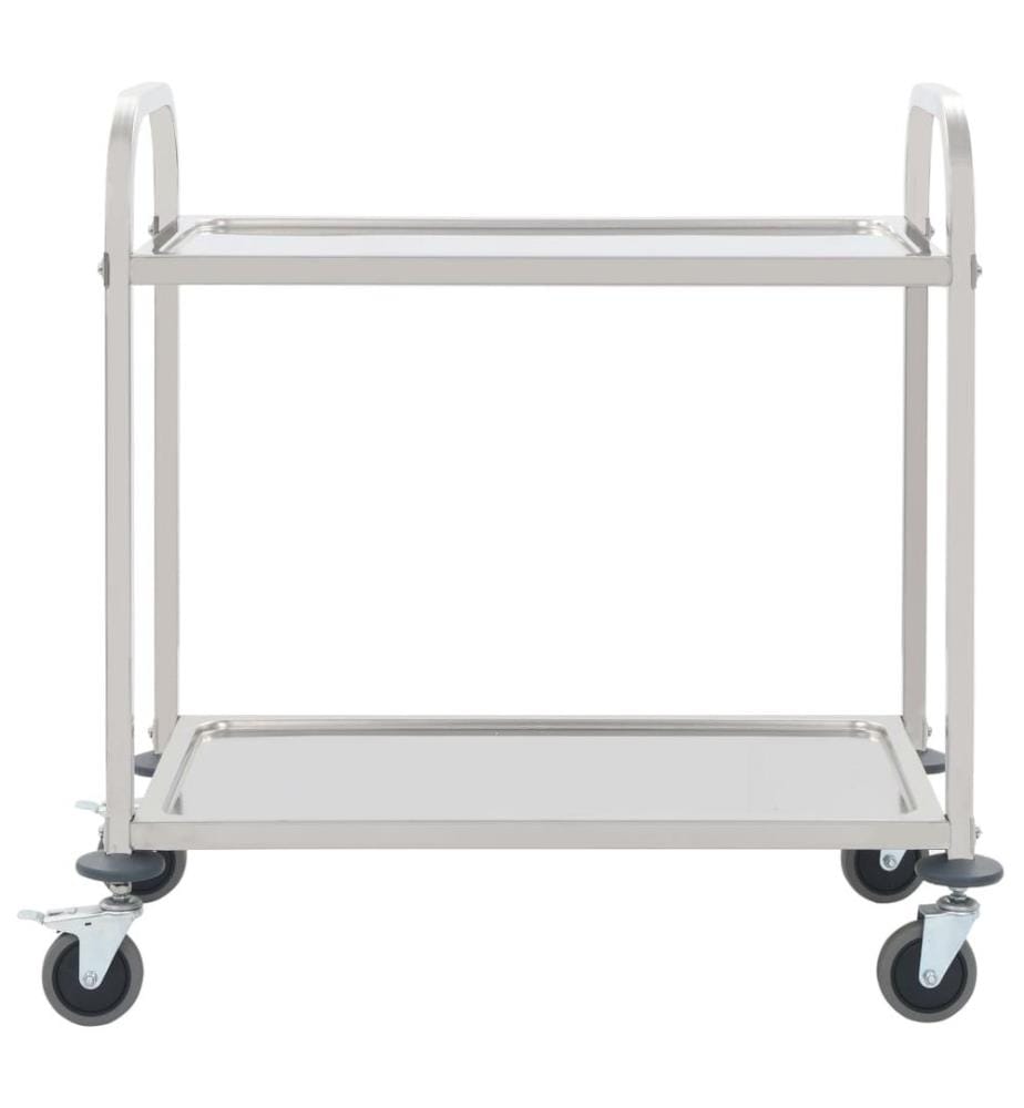Chariot de cuisine à 2 niveaux 95x45x83,5 cm Acier inoxydable