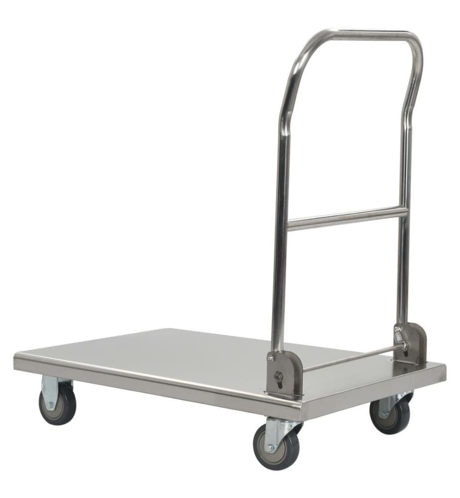 Chariot à plateforme Argenté 82x53x86 cm Acier inoxydable