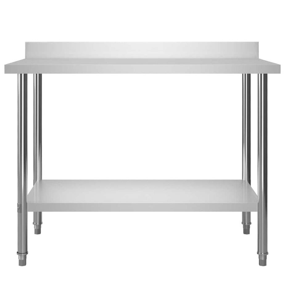 Table de travail de cuisine avec dosseret 120x60x93 cm Inox