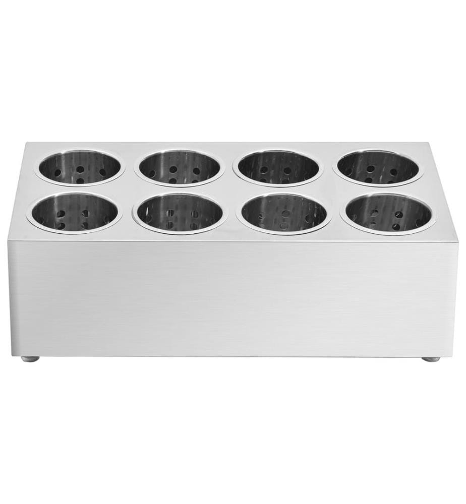 Porte-couverts 8 grilles Rectangulaire Acier inoxydable