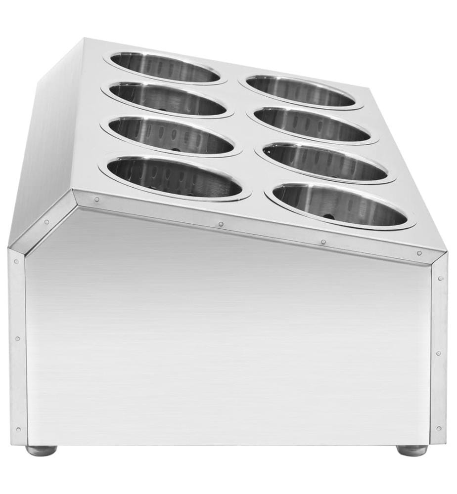 Porte-couverts 8 grilles Rectangulaire Acier inoxydable