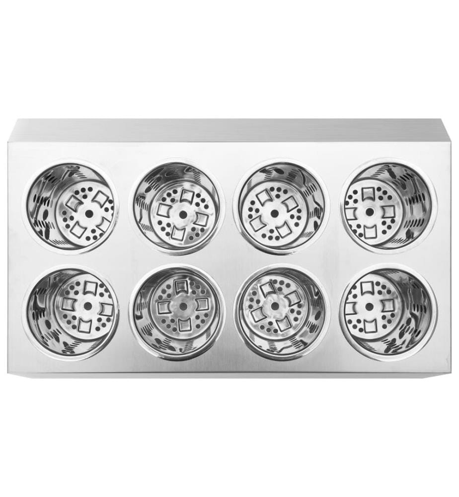 Porte-couverts 8 grilles Rectangulaire Acier inoxydable
