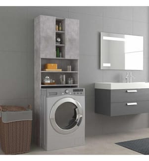 Meuble pour machine à laver Gris béton 64x25,5x190 cm