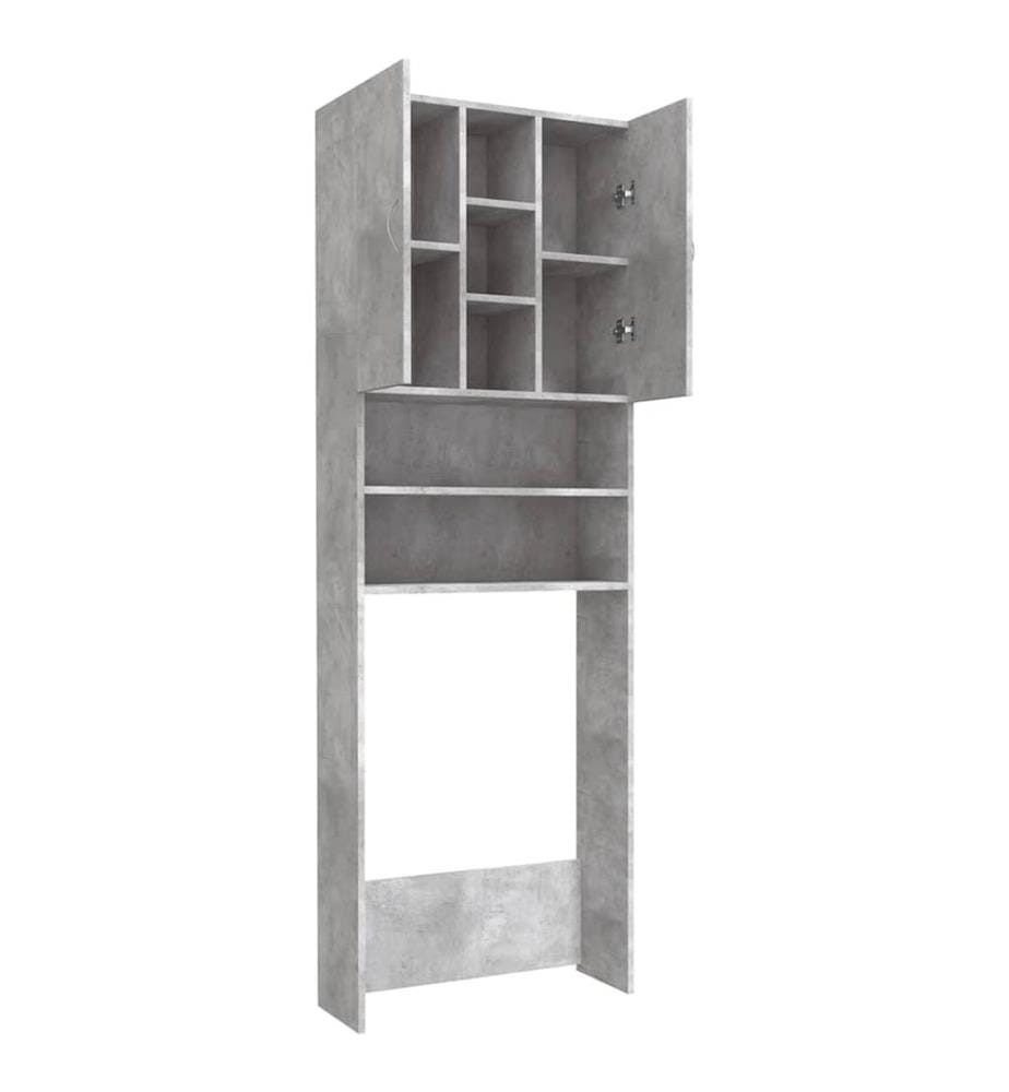 Meuble pour machine à laver Gris béton 64x25,5x190 cm