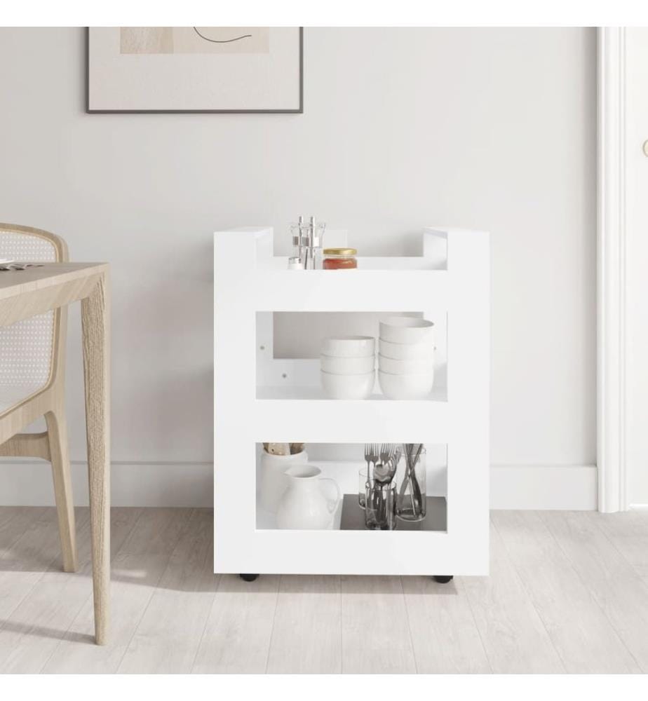 Chariot de cuisine Blanc 60x45x80 cm Bois d'ingénierie