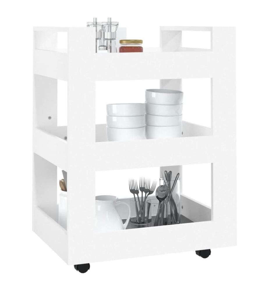 Chariot de cuisine Blanc 60x45x80 cm Bois d'ingénierie