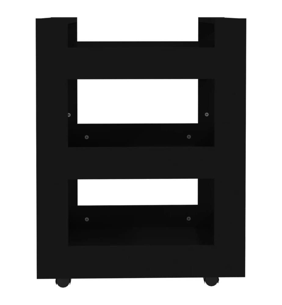 Chariot de cuisine Noir 60x45x80 cm Bois d'ingénierie