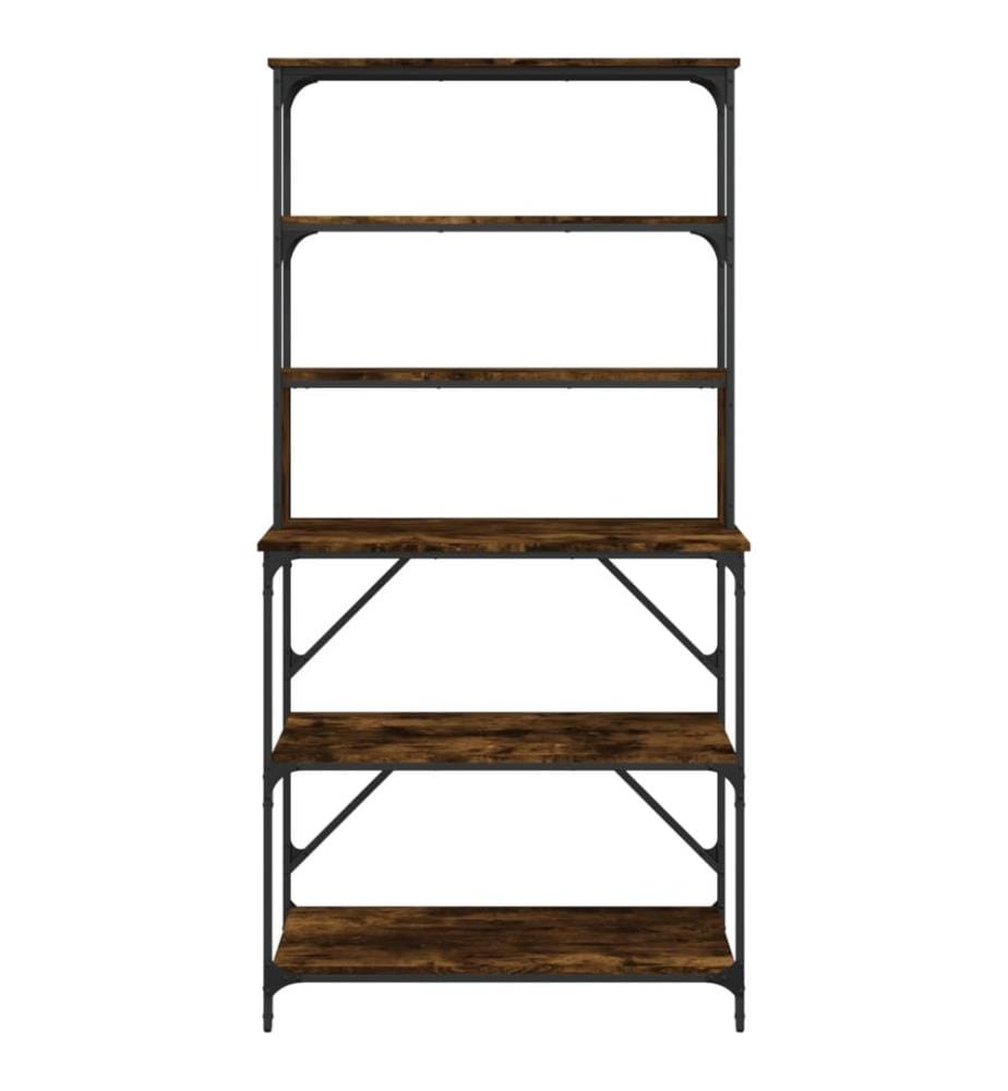 Support de boulanger à 6 niveaux chêne fumé 90x40x180 cm