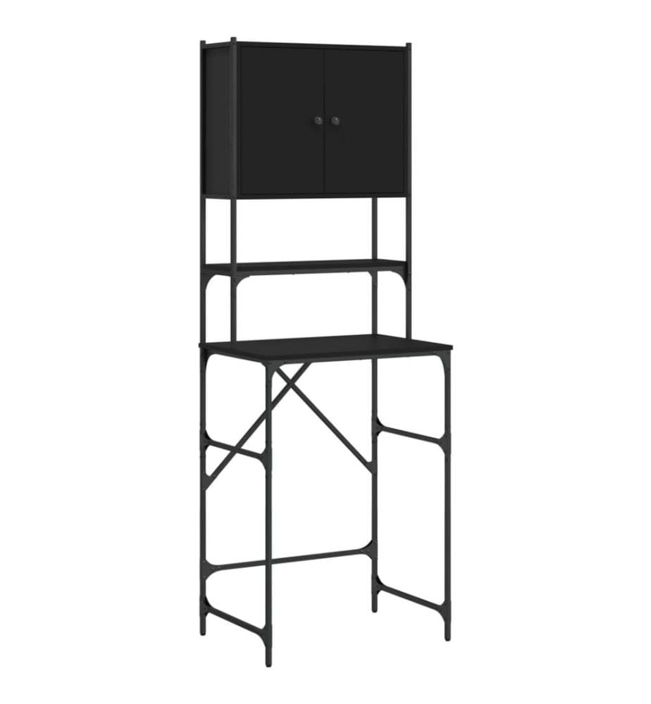 Armoire de machine à laver noir 68x48,5x194 cm