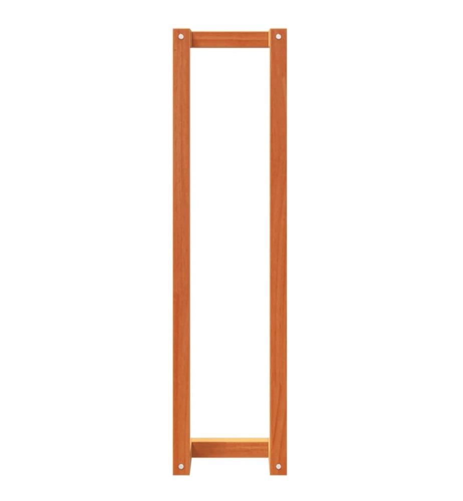 Porte-serviette marron cire 23x18x90 cm bois de pin massif