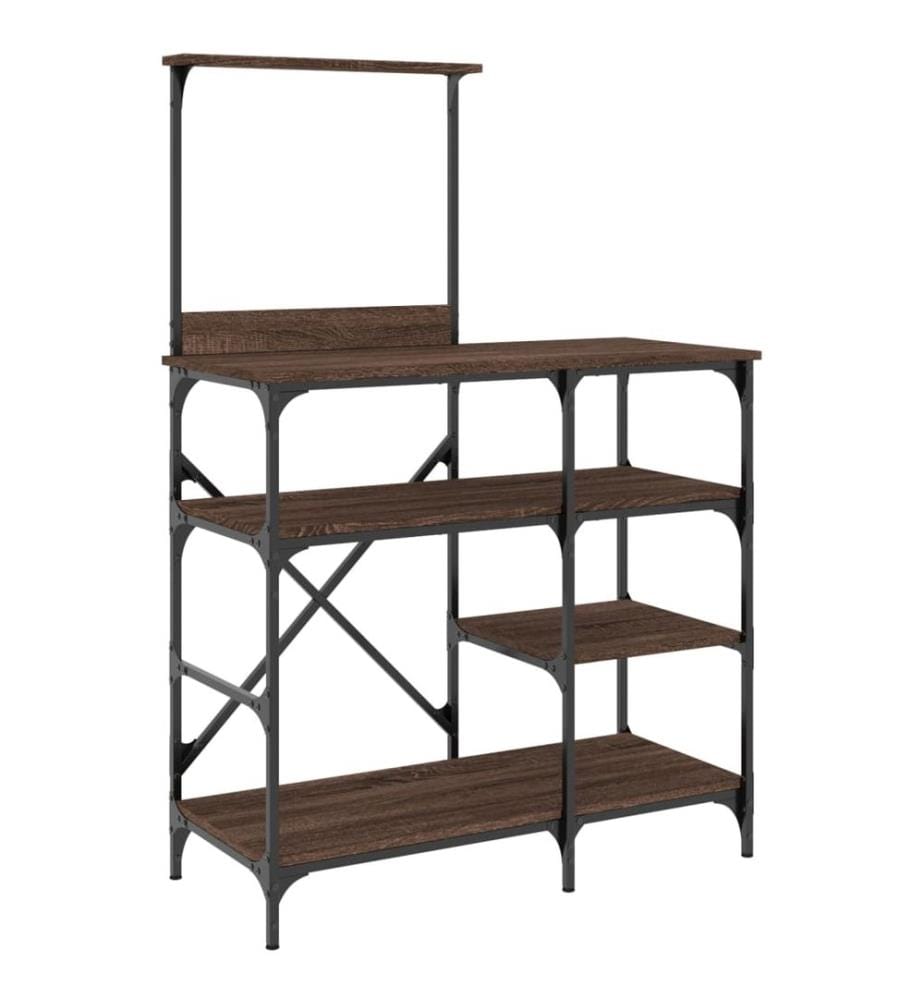 Bäckerregal Braun Eichen-Optik 90x40x132cm Holzwerkstoff Metall