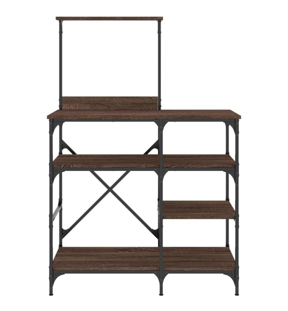 Bäckerregal Braun Eichen-Optik 90x40x132cm Holzwerkstoff Metall