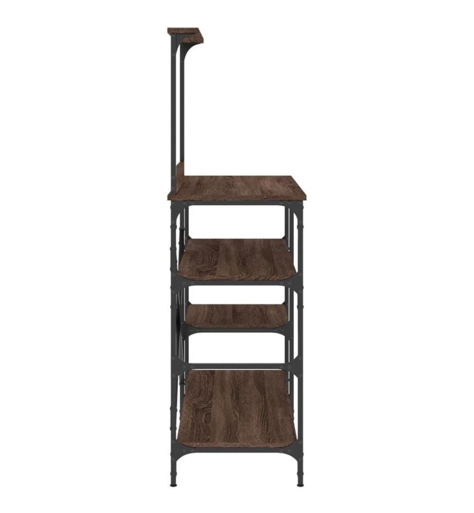 Bäckerregal Braun Eichen-Optik 90x40x132cm Holzwerkstoff Metall