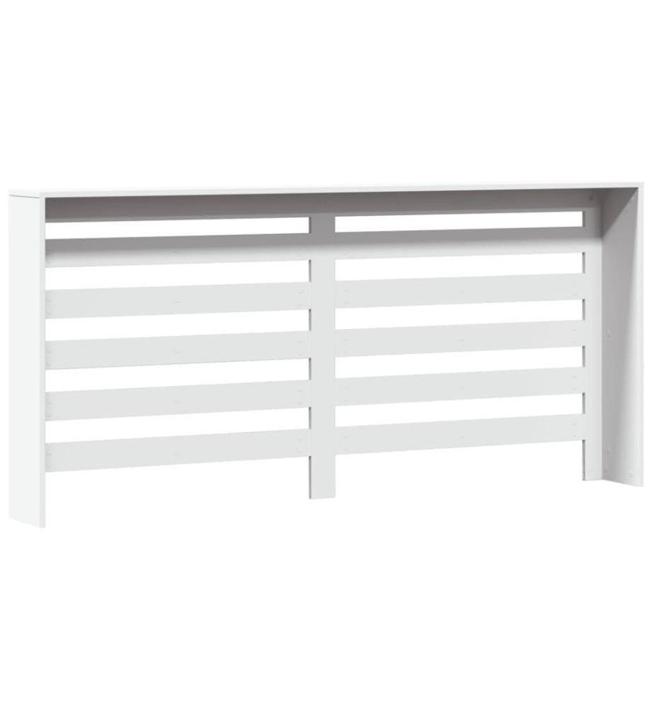 Cache-radiateur blanc 175x20x82 cm bois d'ingénierie