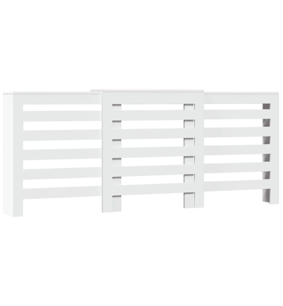 Cache-radiateur blanc 205x21,5x83,5 cm bois d'ingénierie