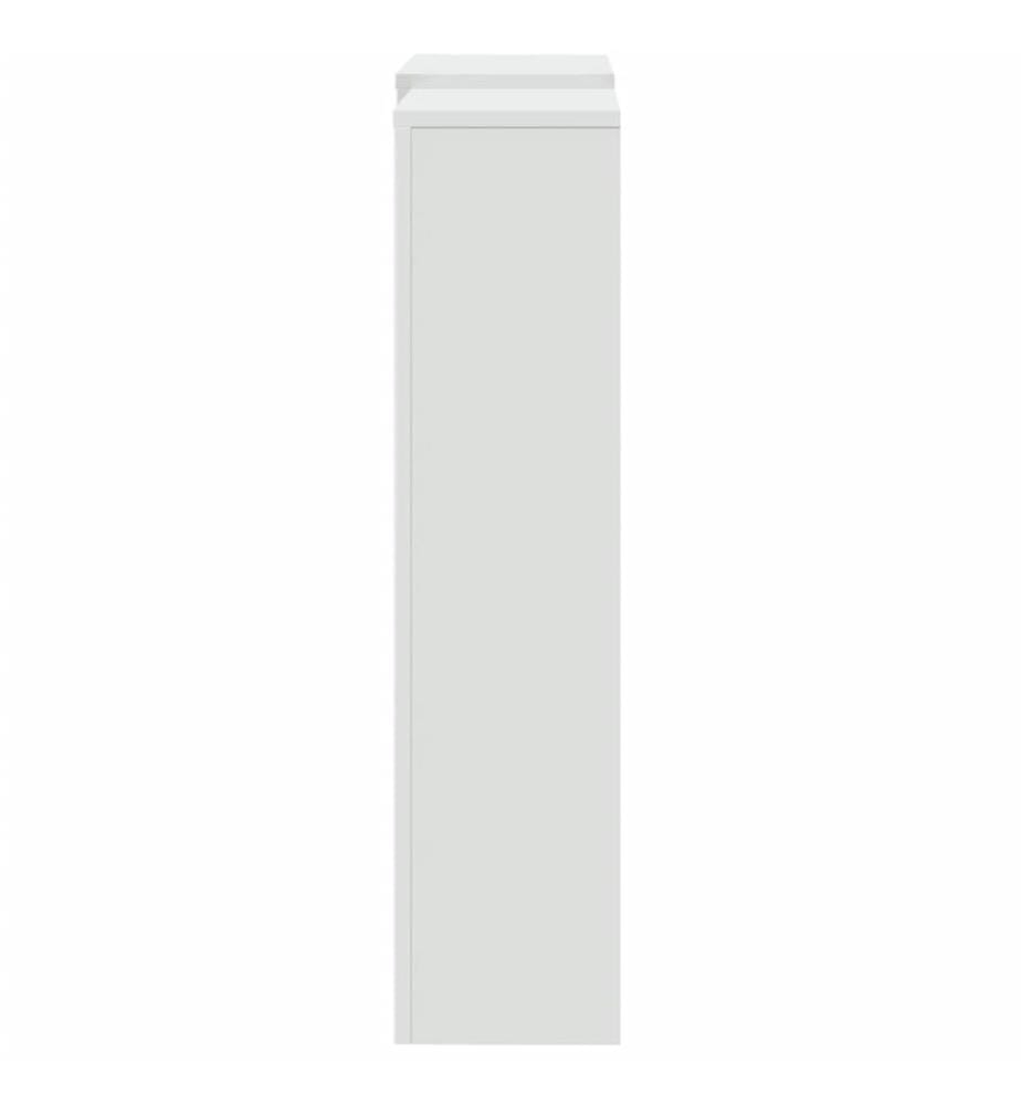 Cache-radiateur blanc 205x21,5x83,5 cm bois d'ingénierie